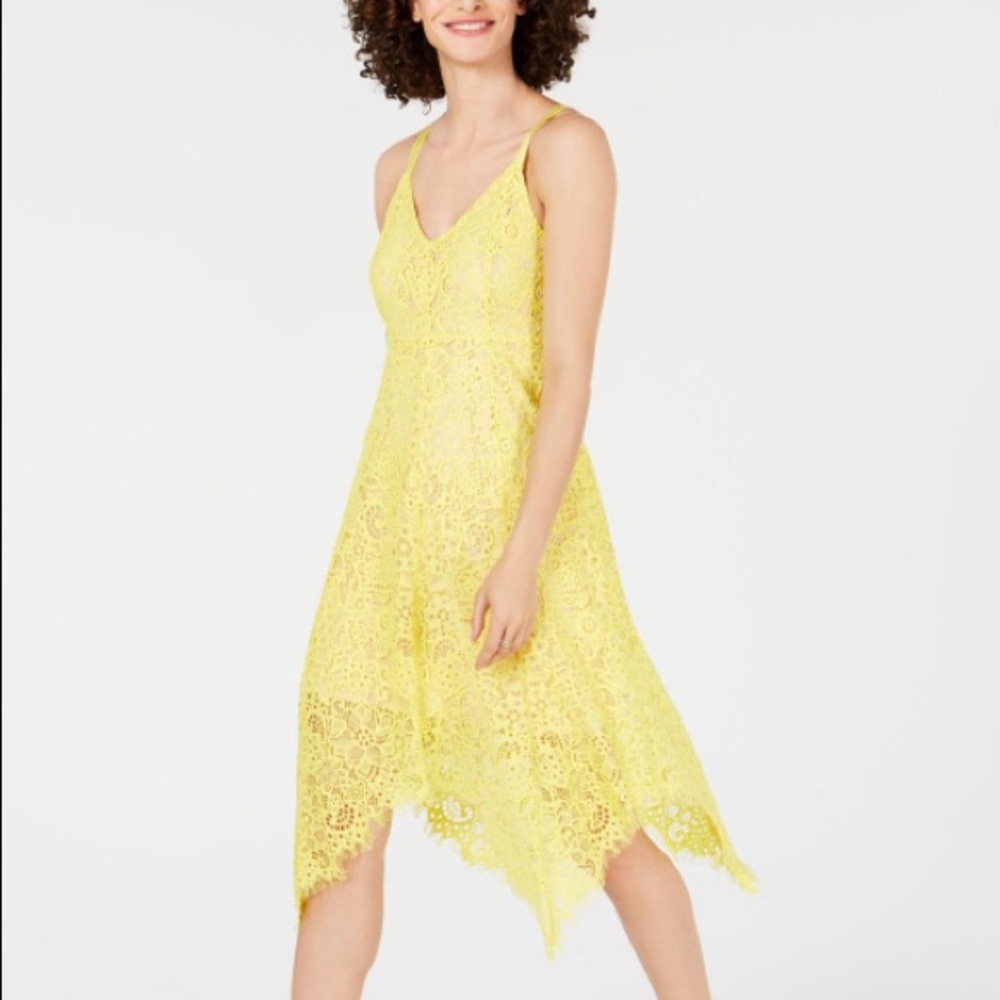 Vibrant yellow lace dress - only worn once!